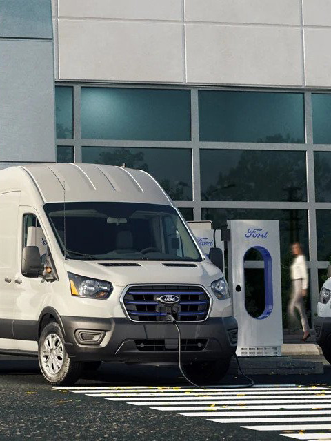 all electric ford e-transit van